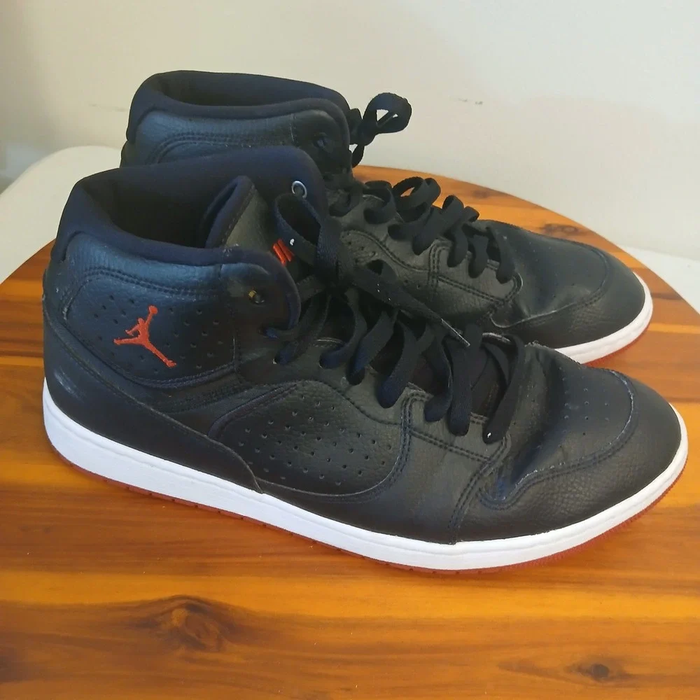 Jordan Access Mens 11.5 Black Red Basketball Shoes Sneakers AR3762-001